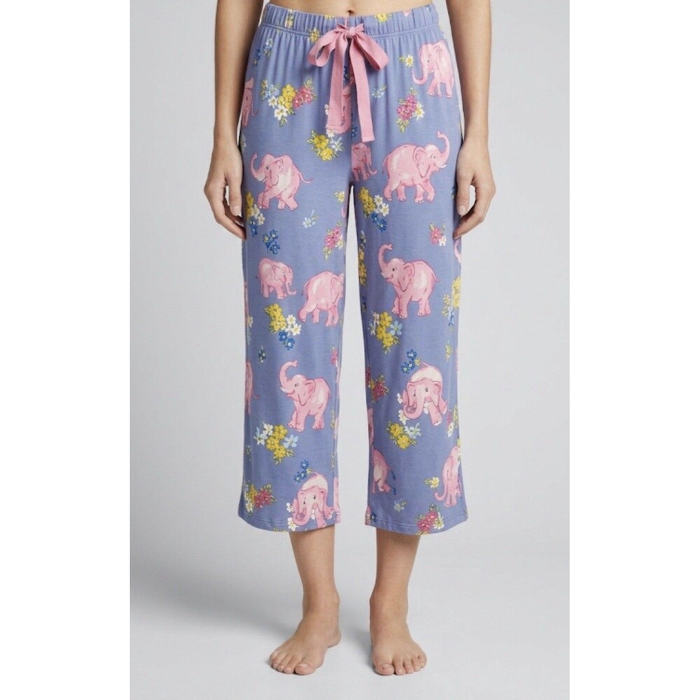 Nick and Nora Women's Pajama Pants Pink Elephants Size Medium Vintage